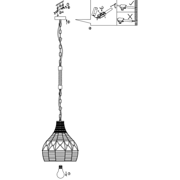 Wisząca LAMPA loftowa HALIA 15671H Globo okrągła OPRAWA skandynawski ZWIS metalowy brązowy czarny