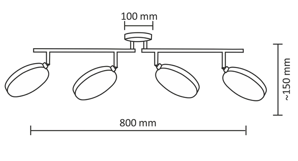 Oprawa sufitowa Capri 308320 Polux LED 2W 3K listwa czarna