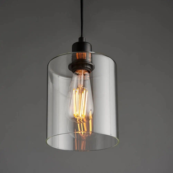 Wisząca lampa do salonu Toledo 95472 czarna przezroczysta