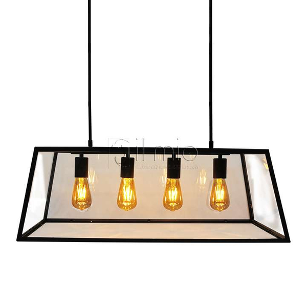 Loftowa LAMPA wisząca FINLAND 305503 IL MIO szklana OPRAWA retro zwis klatka czarna
