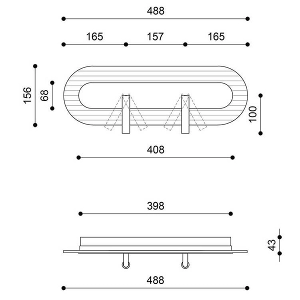 Podwójna lampa ścienna Riflo RIWD61004 LED 4,8W 4000K tubki białe