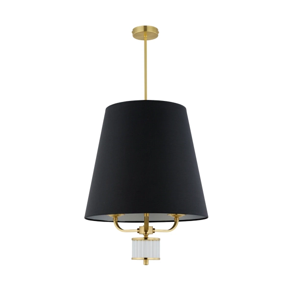 Wisząca lampa abażurowa Prato PRA-ZW-1 (ZM) nad stół mosiądz czarny