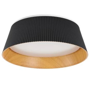 Sufitowa lampa okrągła FRILL ST-DL6487-C-BK LED 21W 3000K drewniana czarna