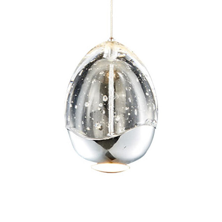 Glamour LAMPA wisząca HUELTO PND-22112132-1A-CR Italux loftowa OPRAWA szklany ZWIS LED 4,8W 3000K kulisty chrom