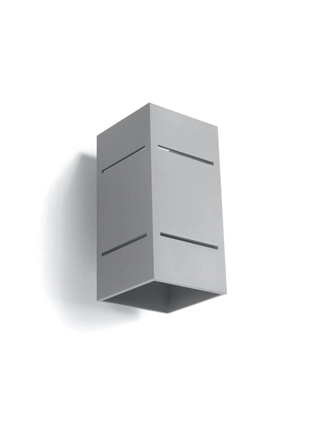 Kinkiet LAMPA ścienna SL.0479 metalowa OPRAWA prostokątna z wycięciami szara