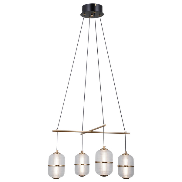 Jadalniana lampa wisząca Alani PND-34375-4-BK LED 96W 3000K czarny złoty