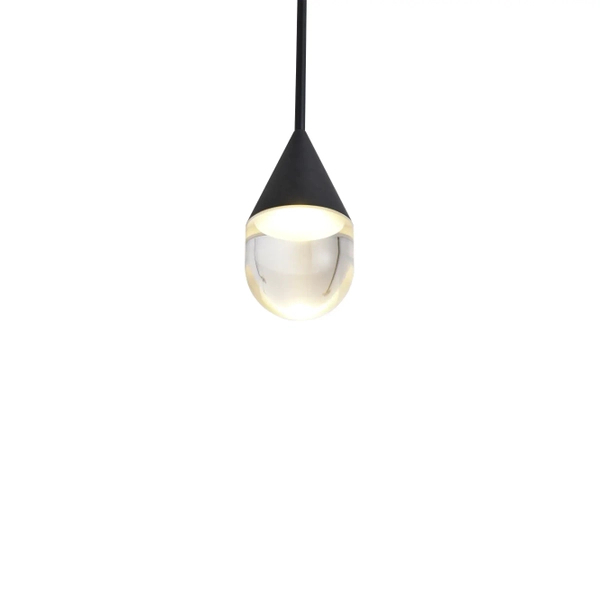 Wisząca lampa Nata PL0104-BK Yaskr LED 6W 3000K przezroczysta czarna