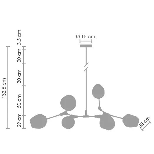 Lampa wisząca molekuły Modern orchid ST-1232-6 BLACK TRANSPARENT Step nad stół czarna