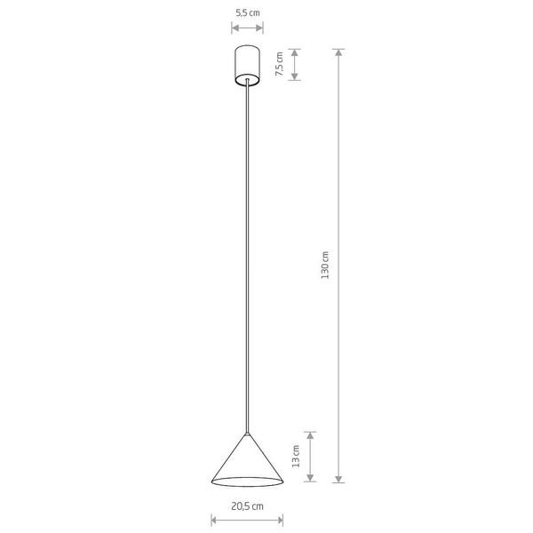Lampa wisząca do salonu ZENITH 11490 stożek terakota