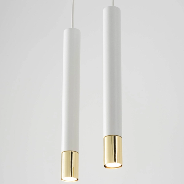 Minimalistyczna lampa wisząca Sopel Grand 33387 hol biała złota
