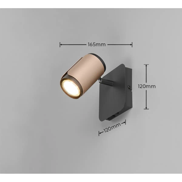 Naścienna lampa do jadalni Gillan 814570165 reflektor tubka brązowy