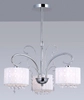 Glamour LAMPA wisząca SPAN MDM1583/3 Italux abażurowa OPRAWA kryształki ŻYRANDOL organza chrom biała
