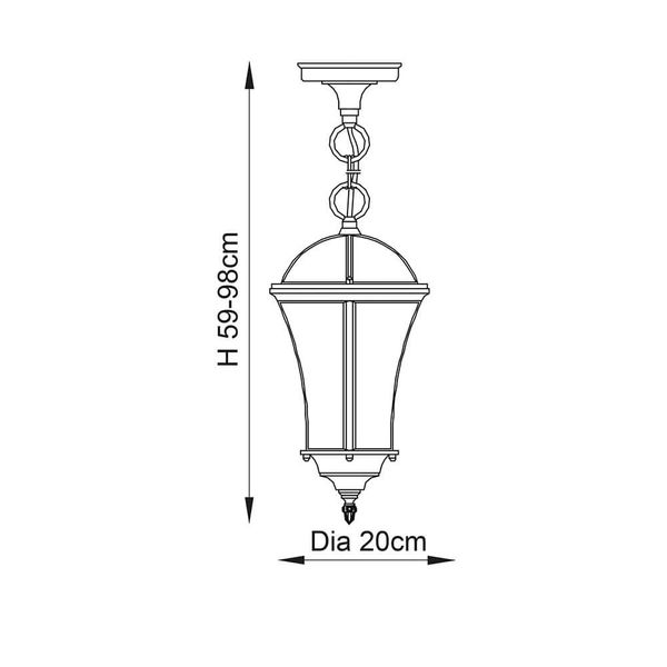 Lampa wisząca latarnia Drayton YG-3503 Endon IP44 przezroczysty czarny