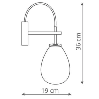 LAMPA ścienna FONDI LP-1214/1W Light Prestige szklana OPRAWA kinkiet przezroczysty czarny