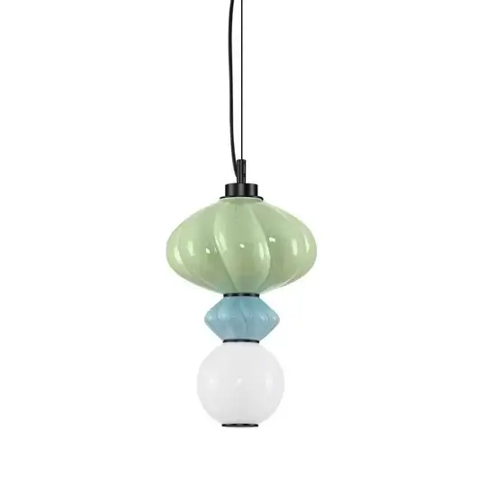 Szklana lampa wisząca CASURNO LE45220 LED 8W 3000K zielona niebieska