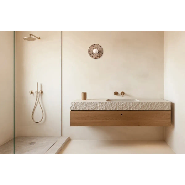 Lampa ścienna kulista LEGRA 21418115 lastrykowa IP44 brązowa biała