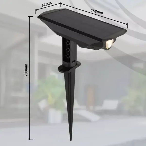 Gruntowa lampa solarna SOLAR 36021 Globo LED IP44 1W 3000K czarny
