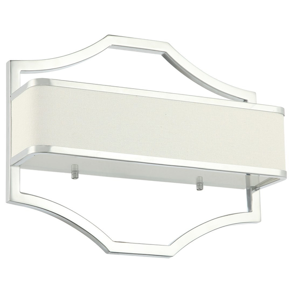 Klasyczna LAMPA ścienna Gerdo Parette Cromo Orlicki Design abażurowa OPRAWA kinkiet prostokątny chrom kremowy
