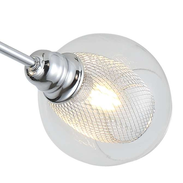 Lampa sufitowa DIXI 36-61362 szklana plafon kule siatki chrom przezroczyste