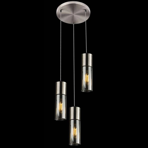 Loftowa LAMPA wisząca ANNIKA 21000-3HN Globo kaskada OPRAWA szklana ZWIS tuby nikiel matowy przydymione