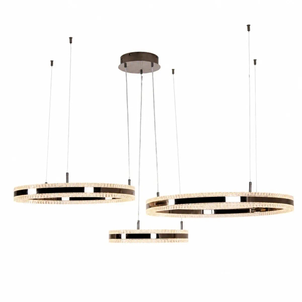 Żyrandol pierścieniowy ARKADIA ST-6376-40+60+80 tytanowy LED 285W 3000K ringi