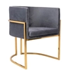 Fotel Chloe Velvet MSE011000303.V23 tapicerowany ciemnoszary złoty