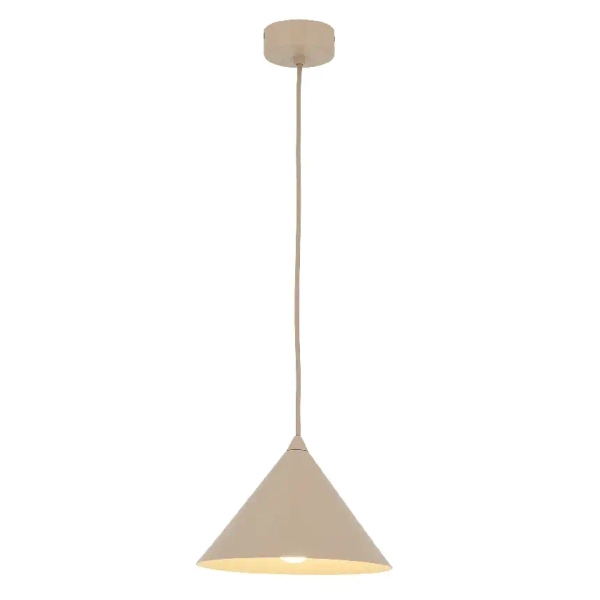 Modernistyczna wisząca lampa CONO S 10619 stożek metalowy beżowy