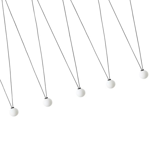 Wisząca LAMPA loftowa Movo V Orlicki Design szklana OPRAWA kule ball zwis czarny biały