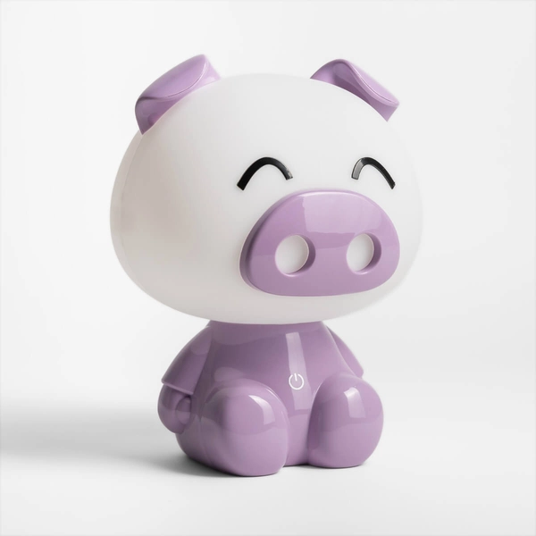 Lampka stołowa Pig KDR-603B-PE 3W 4000K ŚWINKA animals biała fioletowa