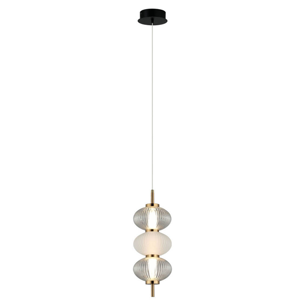 Szklana lampa wisząca Testa PND-84938-3-BK LED 12W 3000K transparentna