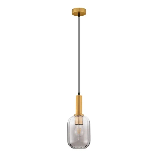 Zaokrąglona wisząca lampa QUERISA LE45215 do salonu złota