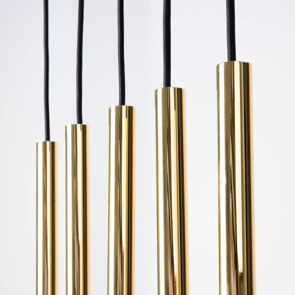 Wisząca lampa na belce Pastelo SL.1198 sople czarna złota