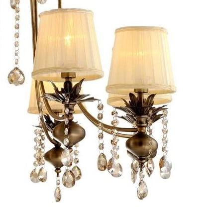 Żyrandol z kryształkami Adonis 38-13873 Candellux abażurowy kremowy patyna