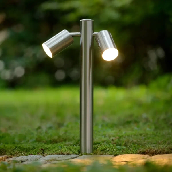 Stojąca lampa słupek ARNE-LED 14867/10/12 Lucide IP44 podwójna chrom