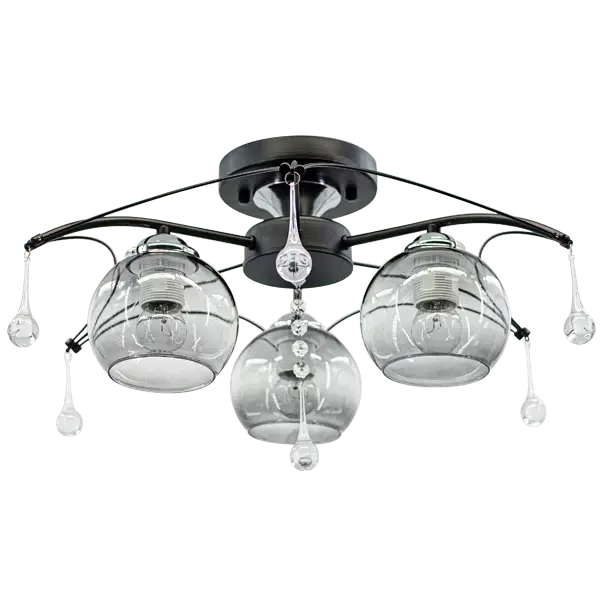 Sufitowa lampa glamour 1985/3 BL 8C nad łóżko chrom czarna