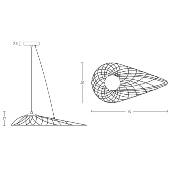 Ledowa lampa zwisająca 1976 LED 10W 3000K regulowana ażurowa biały