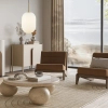 Minimalistyczna lampa wisząca ALIAS GOLD ML0318 do salonu szklana złota