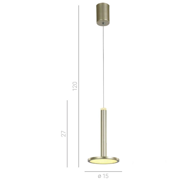 LAMPA wisząca OLIVIER MD17033012-1A GOLD Italux metalowa OPRAWA spodek LED 12W 3000K zwis złoty