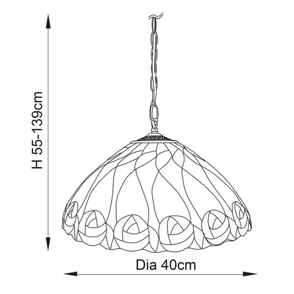 Wisząca lampa nad wyspę Hutchinson 64176 na łańcuchu kolorowa