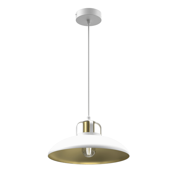Loftowa lampa wisząca Felix metalowa nad stół biała złota