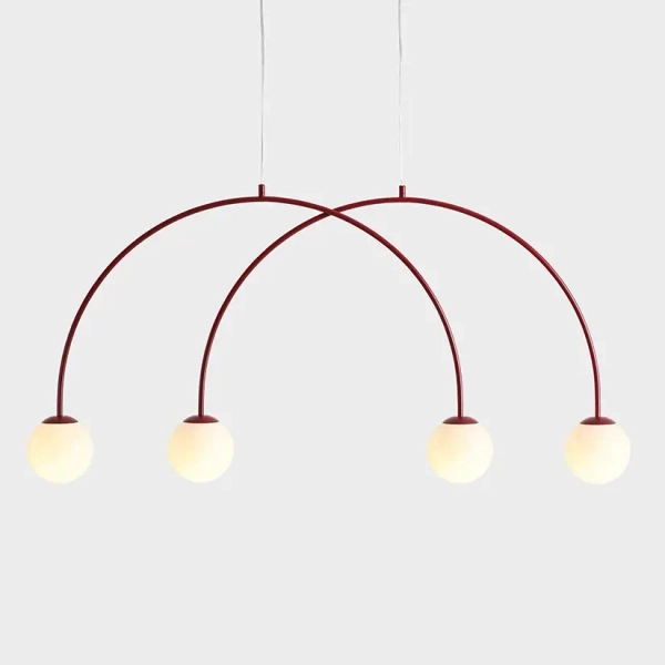 Skandynawska lampa wisząca UNA 1116L15_S kulista szklana czerwona