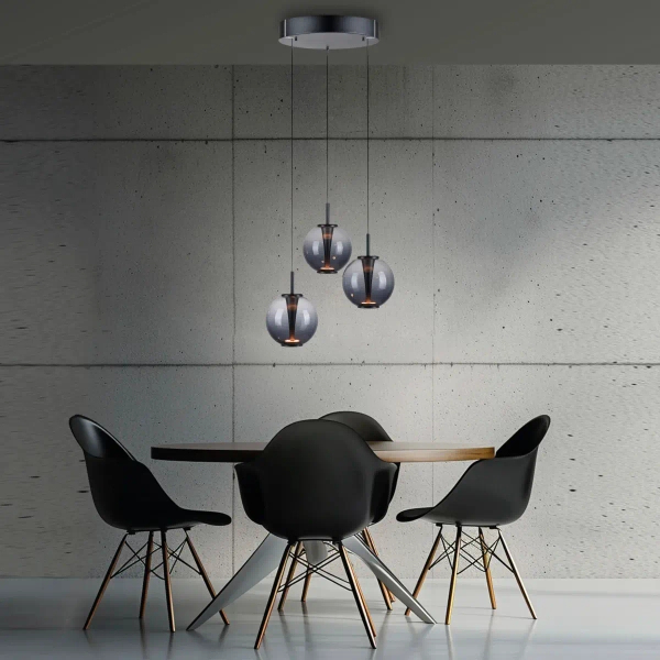 Regulowana lampa wisząca PURE E-INFINITY czarna szara 2222-15 3x7W 2200-5000K zmienna barwa