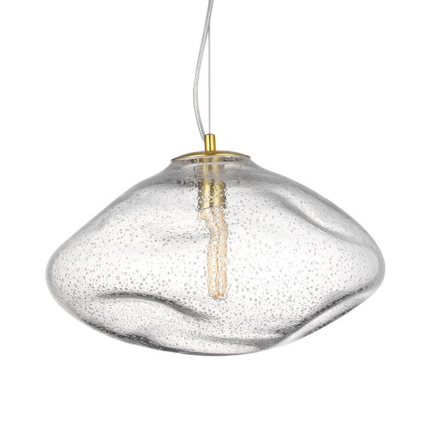 Szklana lampa wisząca INES AZ5763 Azzardo do salonu złoty przezroczysty
