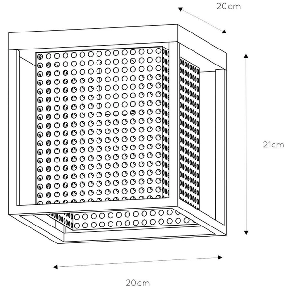 LAMPA sufitowa SANSA 21122/01/30 Lucide loftowa OPRAWA metalowa siatka mosiądz czarna