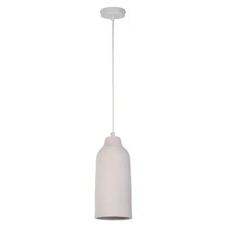 Wisząca lampa tuba z ceramiki Nora 41370 nad wyspę beżowa