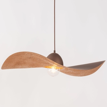 Lampa wisząca nad łóżko KAPELLO zwis kapelusz metalowy brązowy