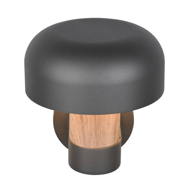 Ścienna lampa do ogrodu FRASER 262560135 grzybek IP54 szary drewniany