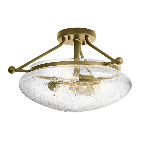 Lampa sufitowa półplafon Belle QN-BELLE-SF-BNB Quintiesse szklany mosiądz