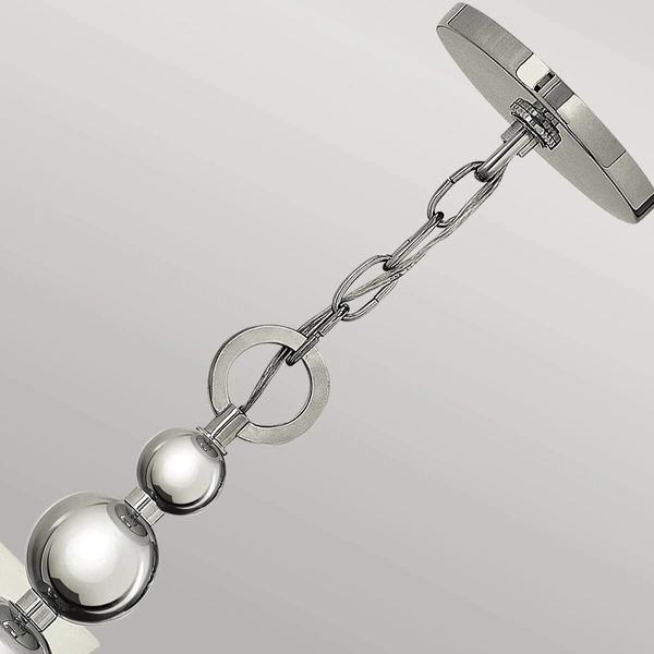 Żyrandol metalowy do salonu Zelda HK-ZELDA5-PN Hinkley biały nikiel