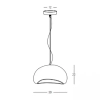 Kopułowa lampa wisząca 23160 do jadalni skandynawska biała